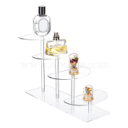 4-Tier Half Round Acrylic Minifigures Organizer Display Risers, Assembled Action Figures/Doll Holder, Clear, 24x10x20.6cm(ODIS-WH0038-37)