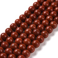 Natural Red Jasper Beads Strands, Round, 8mm, Hole: 0.8mm, about 47pcs/strand,  14.96 inch(38cm)(G-I199-25-8mm)