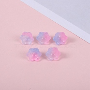 Glass Beads, Lily Flower, Pearl Pink, 12x8mm, Hole: 1.4mm(GLAA-YW0003-37E)