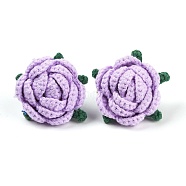 Cotton Knitting Artificial Flower, Ornament Accessories, Lilac, 56x61.5x39mm(DIY-P082-01A)