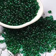 Transparent Colours Glass Seed Beads, Fringe Teardrop Beads, Dark Green, 6/0, 4~4.5x3~3.5x4~4.5mm, Hole: 1~1.2mm, about 5625pcs/pound(SEED-P006-02A-09)