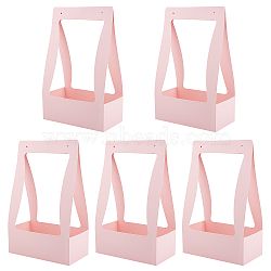 NBEADS Foldable Inspissate Paper Box, Portable Gift Packing Box, Bakery Cake Cupcake Box Container, Rectangle, Pink, 22.2x11.9x35.4cm(CON-NB0001-69B)