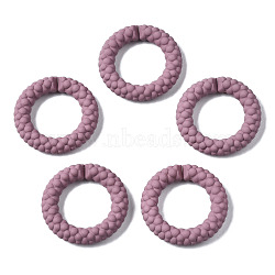 Spray Painted CCB Plastic Linking Rings, Quick Link Connectors, for Jewelry Chain Making, Ring, Old Rose, 39x39x7.5mm, Inner Diameter: 24mm(CCB-Q091-010D)