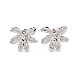 Non-Tarnish Flower 304 Stainless Steel Stud Earrings for Women, Stainless Steel Color, 20x20mm(EJEW-L272-031P-02)