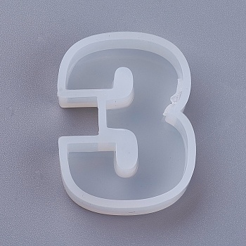 DIY Silicone Molds, Resin Casting Molds, For UV Resin, Epoxy Resin Jewelry Pendants Making, Number, Num.3, 44x33x10mm