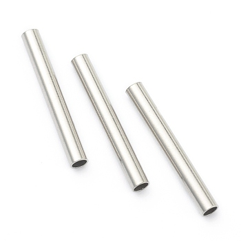 304 Stainless Steel Beads, Tube Beads, Stainless Steel Color, 20x2.5mm, Hole: 1.8mm