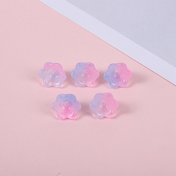 Glass Beads, Lily Flower, Pearl Pink, 12x8mm, Hole: 1.4mm
