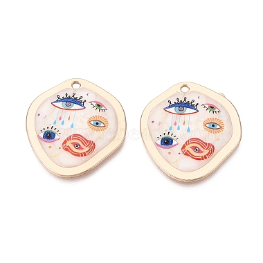 Printed Alloy Enamel Pendants(ENAM-N071-11G-02)-1