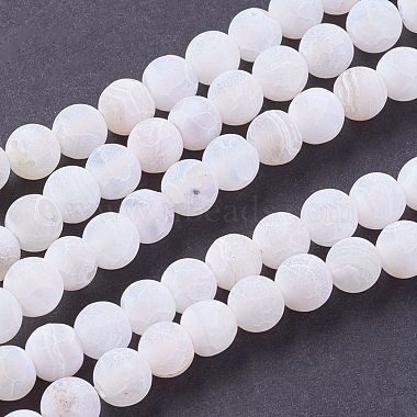 6mm White Round Effloresce Agate Beads