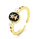 Natural Pearl Flower Open Cuff Ring(RJEW-H220-27G)-1