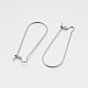 304 Stainless Steel Hoop Earrings Findings Kidney Ear Wires(STAS-N060-01)-1