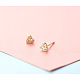 Brass Micro Pave Clear Cubic Zirconia Stud Earrings(FS-WGE47D1-22)-1
