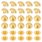 100Pcs 1-Hole Plating Acrylic Shank Buttons, Half Round/Dome Buttons, Golden, 18x11.5mm, Hole: 3.5mm(BUTT-UN0001-10)