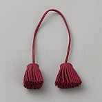 Faux Suede Tassel Edging Hanging Ornaments, for Sewing Crafts, Clothing, Bedding, Curtains, Dark Red, 250mm(HJEW-WH0036-126A)