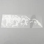 PET Cartoon Self Adhesive Car Stickers, Waterproof Horse Car Decorative Decals for Car Decoration, White, 88x255x0.25mm(STIC-WH0013-06B)
