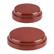 2Pcs 2 Sizes Wood Display Basements, for Gemstone, Crystal, Mini Vase Display, Flat Round, Brown, 6.5~8.9x1.8~1.85cm, 1 size/pc(ODIS-WH0027-037)