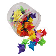 Kids Hair Accessories, Plastic Claw Hair Clips, Butterfly, Mixed Color, 17~18x18~19x21~22mm, 50pcs/box(OHAR-S197-078A)