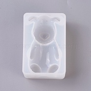 Puppy Silicone Molds, Resin Casting Molds, For UV Resin, Epoxy Resin Jewelry Making, Dog Doll, White, 80x54x37mm(DIY-G008-15)