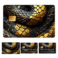 Plastic Waterproof Card Stickers, Self-adhesion Card Skin for Bank Card Decor, Rectangle, Snake, 140x190mm(STIC-WH0032-251)