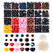 Plastic Doll Eyes & Nose Sets, with Washers, Craft Safety Eyes, for Crochet Toy and Stuffed Animals, Mixed Color, 9~17.5x6~14x4~14mm(DIY-WH0297-07C)
