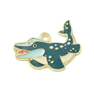 Alloy Enamel Pendants, Golden, Shark, 19.5x24x2mm, Hole: 2mm(ENAM-I060-10C)