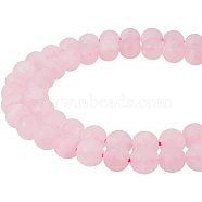 Frosted Natural Rose Quartz Bead Strands, Round, 8mm, Hole: 1mm, about 47pcs/strand, 15.3 inch, 1strand/set(G-PH0028-8mm-17)