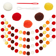 Wool Felt Ball Garland Colorful Pom Pom, for Birthday Party Festivals Room Decorations, Orange, 25mm(AJEW-WH0258-717B)