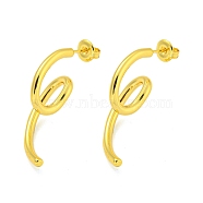 304 Stainless Steel Earrings, Real 18K Gold Plated, 17.5x2mm(EJEW-R161-03G)