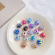 Enamel Acrylic Beads, Round, Mixed Color, 16mm(X-MACR-K341-01)