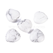 Natural Howlite Healing Stones, Heart Love Stones, Pocket Palm Stones for Reiki Ealancing, 30x30x11.5~12.5mm(G-G020-01-01)