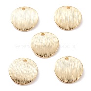 Brass Charms, Flat Round, Real 24K Gold Plated, 10x1mm, Hole: 1.2mm(KK-Y003-07A-G)