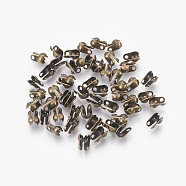 Iron Bead Tips, Calotte Ends, Cadmium Free & Lead Free, Clamshell Knot Cover, Antique Bronze, 6x3.5mm, Hole: 1mm, 2.4mm inner diameter(IFIN-R199-02AB)