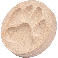 Wood Cookie Molds, Biscuit Stamps, Round, Paw Print, 65.5x40mm, Inner Diameter: 49mx49m(WOOD-WH0030-29A)