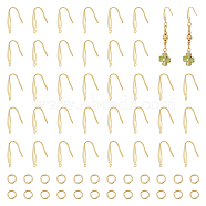 100Pcs 316 Stainless Steel Earring Hooks, Ear Wire with Vertical Loop & 100Pcs 304 Stainless Steel Open Jump Rings, Real 18K Gold Plated, 20.5x4.5mm, Hole: 1.2mm(STAS-UN0054-46)