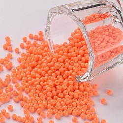 11/0 Grade A Round Glass Seed Beads, Baking Paint, Sandy Brown, 2.3x1.5mm, Hole: 1mm, about 48500pcs/pound(SEED-N001-A-1067)