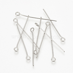 Tarnish Resistant 304 Stainless Steel Eye Pin, Stainless Steel Color, 50x0.7mm, Hole: 2.5mm(STAS-S076-74-50mm)