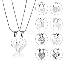 DIY The Lord's Prayer Necklace Making Kit, Including Heart & Cross 201 Stainless Steel & Alloy Split Pendants, Iron Cable Chains & Stainless Steel Snake Chain Necklace Making, Platinum & Stainless Steel Color(DIY-SZ0009-41)