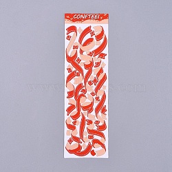 Decorative Labels Stickers, DIY Handmade Scrapbook Photo Albums, Red, 165x50x0.5mm, Pattern: 6~72mm(DIY-L037-C03)