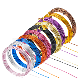 Round Aluminum Craft Wire, for Beading Jewelry Craft Making, Mixed Color, 17 Gauge, 1.2mm, 10m/roll(32.8 Feet/roll), 1roll/color, 10 rolls(AW-PH0002-17)