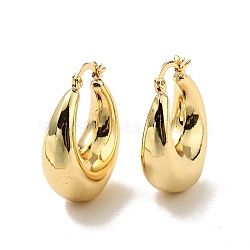 Rack Plating Brass Chunky Hoop Earrings for Women, Cadmium Free & Lead Free, Real 18K Gold Plated, 32.5x24x11.5mm, Pin: 0.5x1.5mm(X-EJEW-G288-35B-G)