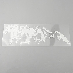 PET Cartoon Self Adhesive Car Stickers, Waterproof Horse Car Decorative Decals for Car Decoration, White, 88x255x0.25mm(STIC-WH0013-06B)