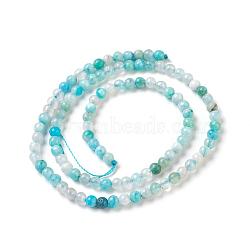 Natural Gemstone Hemimorphite Round Beads Strands, Dyed, Cyan, 4mm, Hole: 1mm, about 100pcs/strand, 15.74 inch(G-L145-4mm-01)