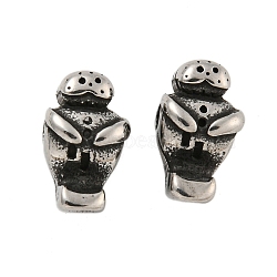 Animal 304 Stainless Steel Beads, Antique Silver, 10x6x6mm, Hole: 1.8mm(STAS-E214-11AS-11)