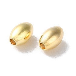 Brass Beads, Rice, Real 18K Gold Plated, 5x3mm, Hole: 1mm(KK-F867-36G)