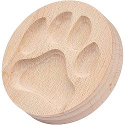 Wood Cookie Molds, Biscuit Stamps, Round, Paw Print, 65.5x40mm, Inner Diameter: 49mx49m(WOOD-WH0030-29A)