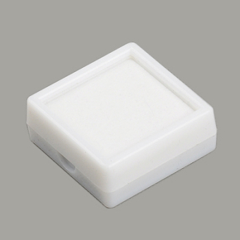 Plastic Jewelry Set Boxes, with Velvet Inside, Square, White, 40x40x15mm