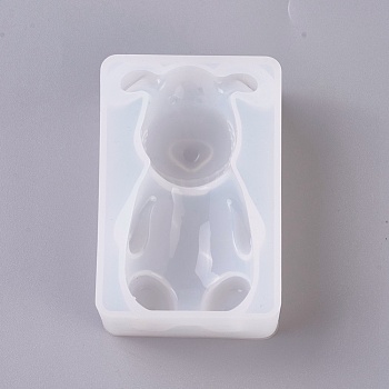 Puppy Silicone Molds, Resin Casting Molds, For UV Resin, Epoxy Resin Jewelry Making, Dog Doll, White, 80x54x37mm