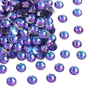 Preciosa&reg MAXIMA Crystal No Hotfix Flatback Stones, Czech Crystal, Dura Foiling, Round(438 11 615 Chaton Rose), 00030 296 Bermuda Blue, SS8(2.3~2.5mm)