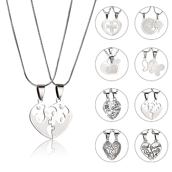 DIY The Lord's Prayer Necklace Making Kit, Including Heart & Cross 201 Stainless Steel & Alloy Split Pendants, Iron Cable Chains & Stainless Steel Snake Chain Necklace Making, Platinum & Stainless Steel Color
