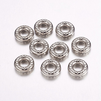 CCB Plastic Beads, Ring, Antique Silver, 12x4mm, Hole: 5mm
